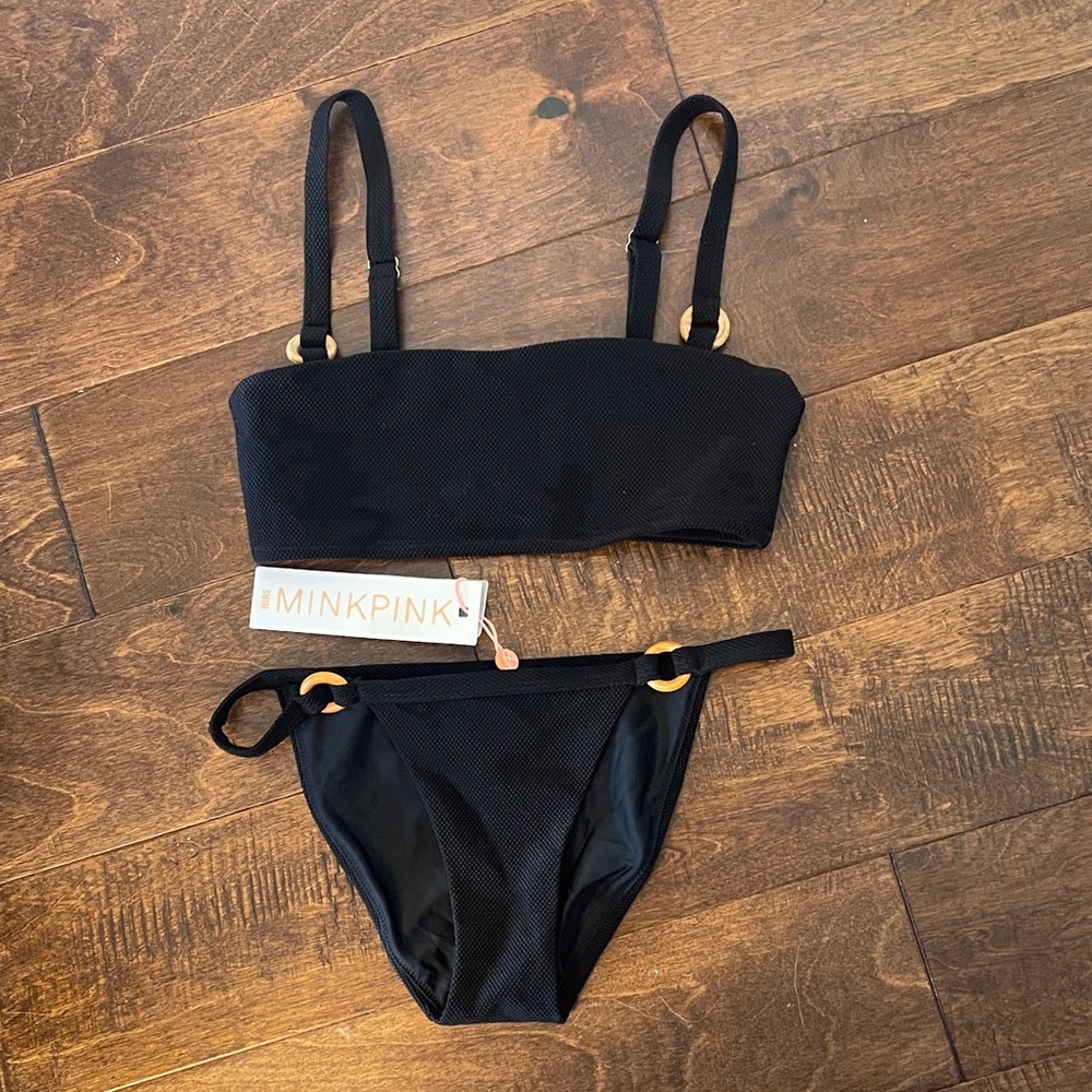 MINKPINK Black Bikini with Gold Details